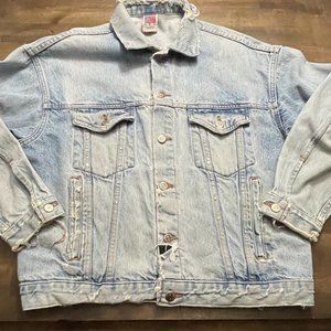 Vintage 70s Unique Heavyweight NRA National Rifle Association Blue Denim jacket